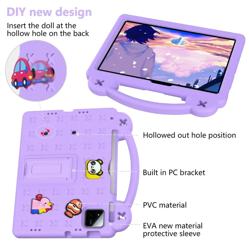 Cute Bear EVA Case For Official Xiaomi Pad 8 7 Pro 2025 11.2 Built-in Kickstand Kids Funda Cover Shockproof With Portable Holder
