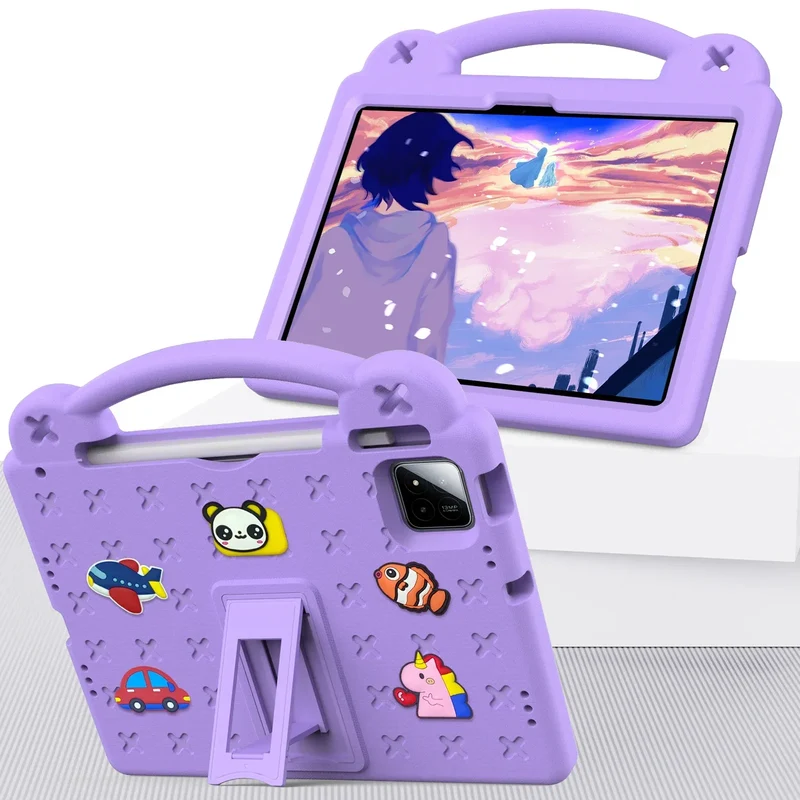 Cute Bear EVA Case For Official Xiaomi Pad 8 7 Pro 2025 11.2 Built-in Kickstand Kids Funda Cover Shockproof With Portable Holder