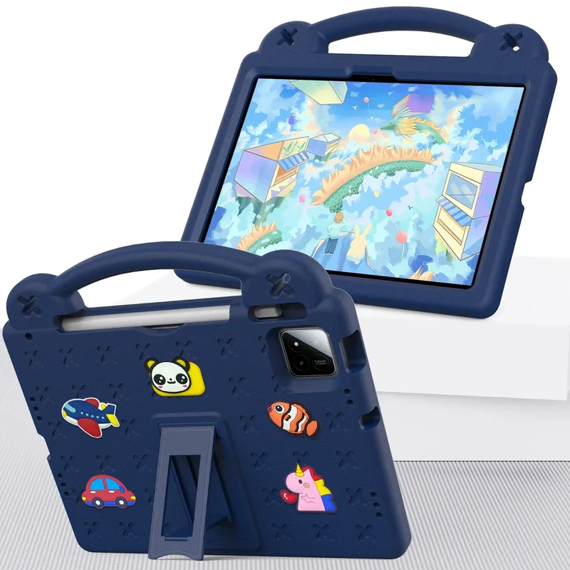 Cute Bear EVA Case For Official Xiaomi Pad 8 7 Pro 2025 11.2 Built-in Kickstand Kids Funda Cover Shockproof With Portable Holder