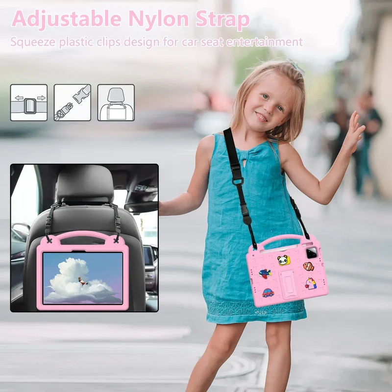 Cute Bear EVA Case For Official Xiaomi Pad 8 7 Pro 2025 11.2 Built-in Kickstand Kids Funda Cover Shockproof With Portable Holder
