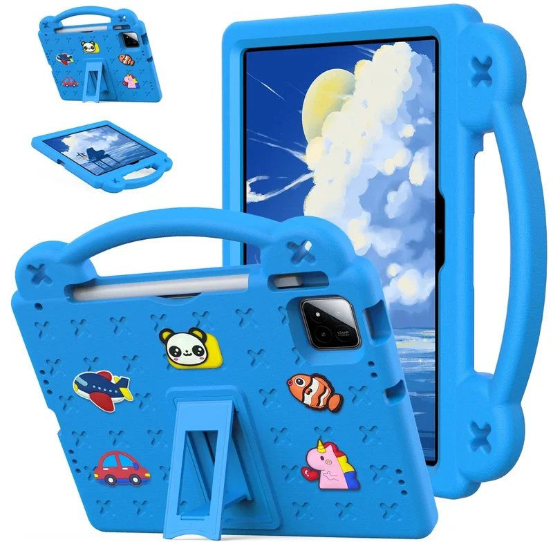 Cute Bear EVA Case For Official Xiaomi Pad 8 7 Pro 2025 11.2 Built-in Kickstand Kids Funda Cover Shockproof With Portable Holder