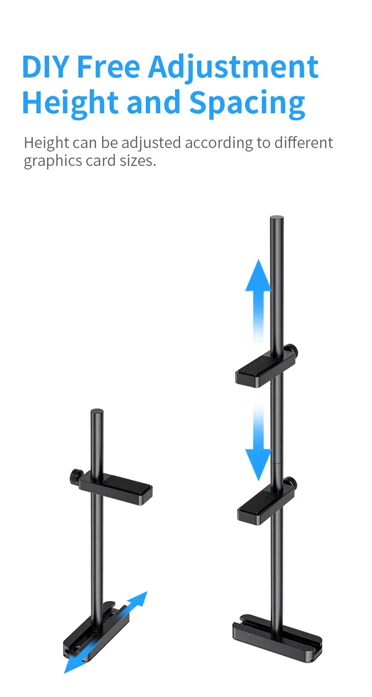 TEUCER VC4 Aluminum Alloy Graphics Video Stand 280mm GPU Support Anodic Oxidation Sandblasting Video Card Bracket PC Accessories