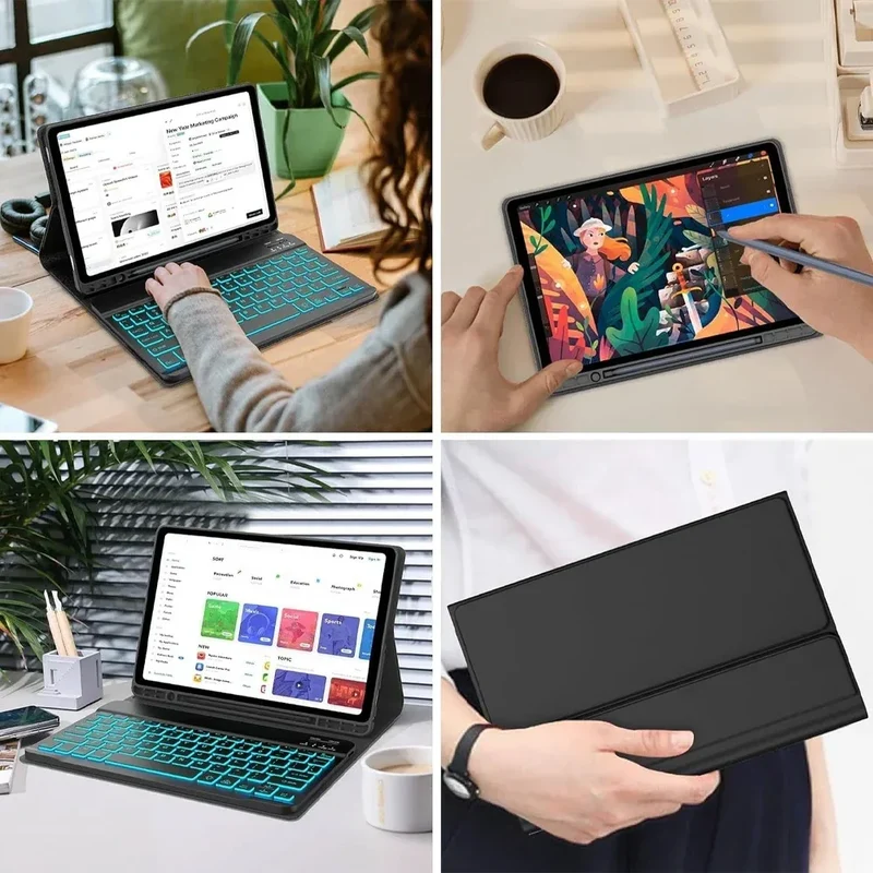 Case for Redmi Pad Pro/Redmi Pad 2 Pro 12.1 inch For Xiaomi Poco Pad 12.1 lnch Keyboard Case with Detachable Bluetooth Keyboard