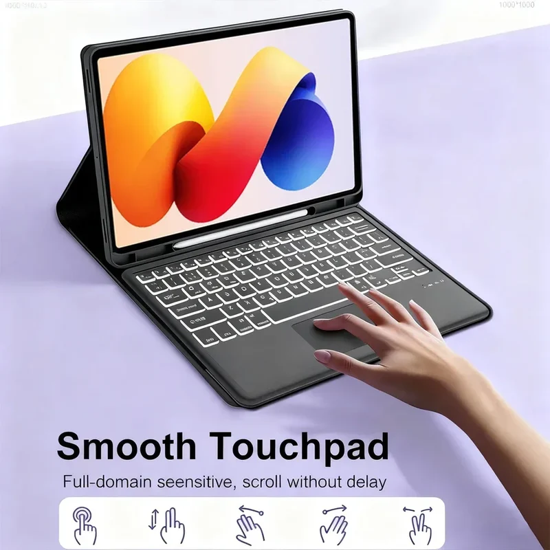 Case for Redmi Pad Pro/Redmi Pad 2 Pro 12.1 inch For Xiaomi Poco Pad 12.1 lnch Keyboard Case with Detachable Bluetooth Keyboard
