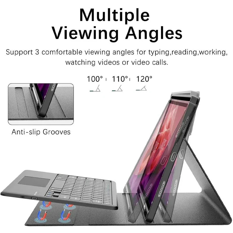 Case for Redmi Pad Pro/Redmi Pad 2 Pro 12.1 inch For Xiaomi Poco Pad 12.1 lnch Keyboard Case with Detachable Bluetooth Keyboard