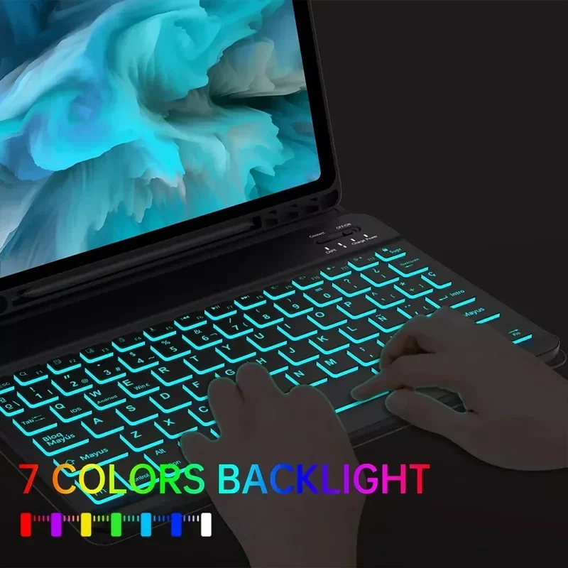 Case for Redmi Pad Pro/Redmi Pad 2 Pro 12.1 inch For Xiaomi Poco Pad 12.1 lnch Keyboard Case with Detachable Bluetooth Keyboard