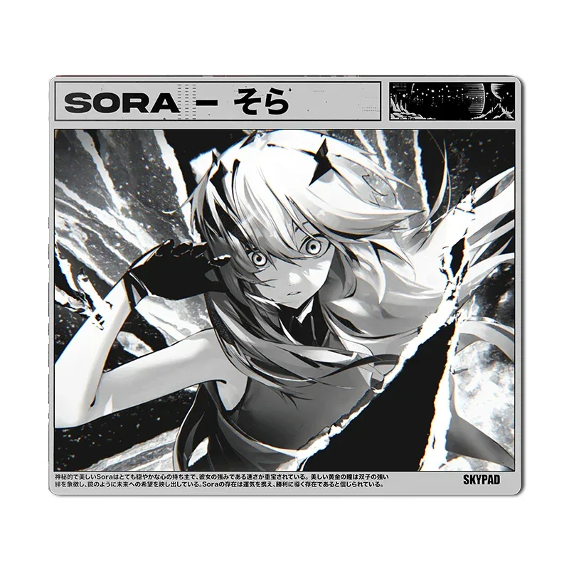 Skypad SORA YUME Glass Gaming Mouse Pad 260x210mm Smooth Frosted Surface Customize Mat FPS Office Esports Game Glass Mouse Pads