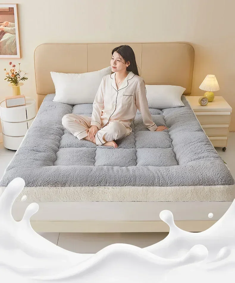 Thicken Winter Warm Lamb Cashmere Mattress High Quality Household Soft Pad Tatami Floor Mat Student Dormitory Single Mattresses