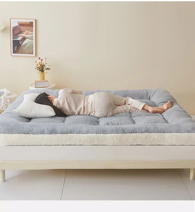 Thicken Winter Warm Lamb Cashmere Mattress High Quality Household Soft Pad Tatami Floor Mat Student Dormitory Single Mattresses