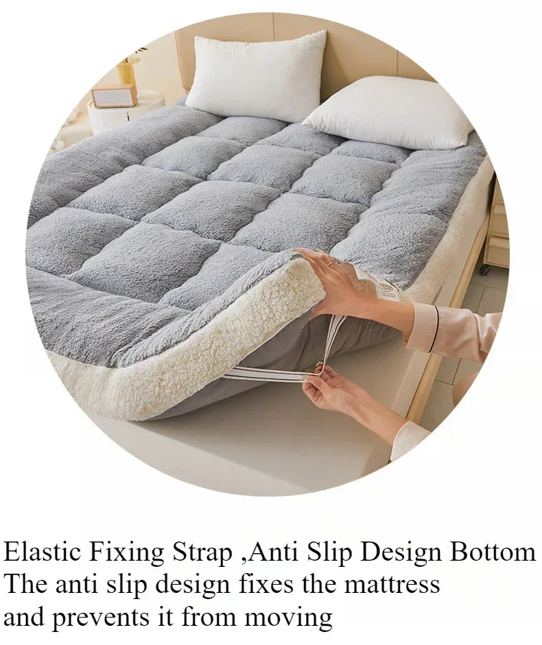 Thicken Winter Warm Lamb Cashmere Mattress High Quality Household Soft Pad Tatami Floor Mat Student Dormitory Single Mattresses