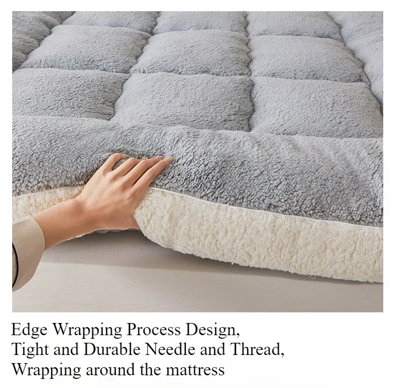 Thicken Winter Warm Lamb Cashmere Mattress High Quality Household Soft Pad Tatami Floor Mat Student Dormitory Single Mattresses