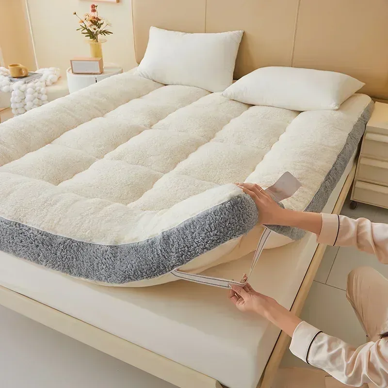 Thicken Winter Warm Lamb Cashmere Mattress High Quality Household Soft Pad Tatami Floor Mat Student Dormitory Single Mattresses