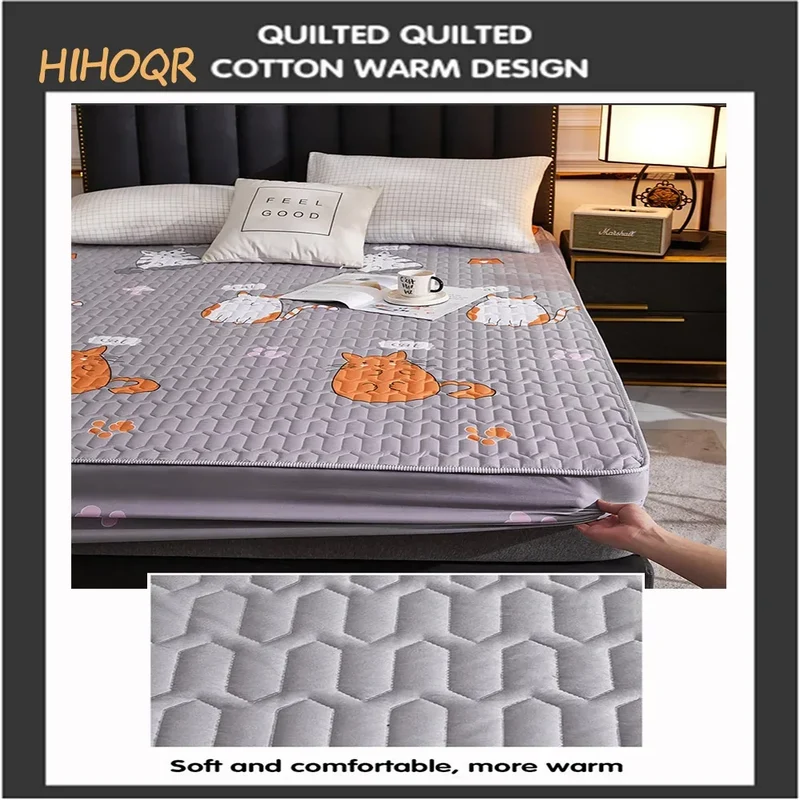 Waterproof Thicken Mattress Pad Protector Skin-Friendly Durable Fitted Sheet Bed Cover Latex Mat Cover 120x200 150x200 180x200