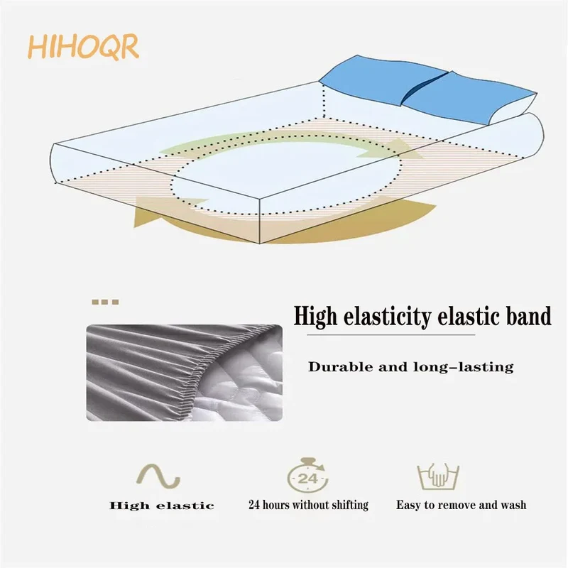Waterproof Thicken Mattress Pad Protector Skin-Friendly Durable Fitted Sheet Bed Cover Latex Mat Cover 120x200 150x200 180x200