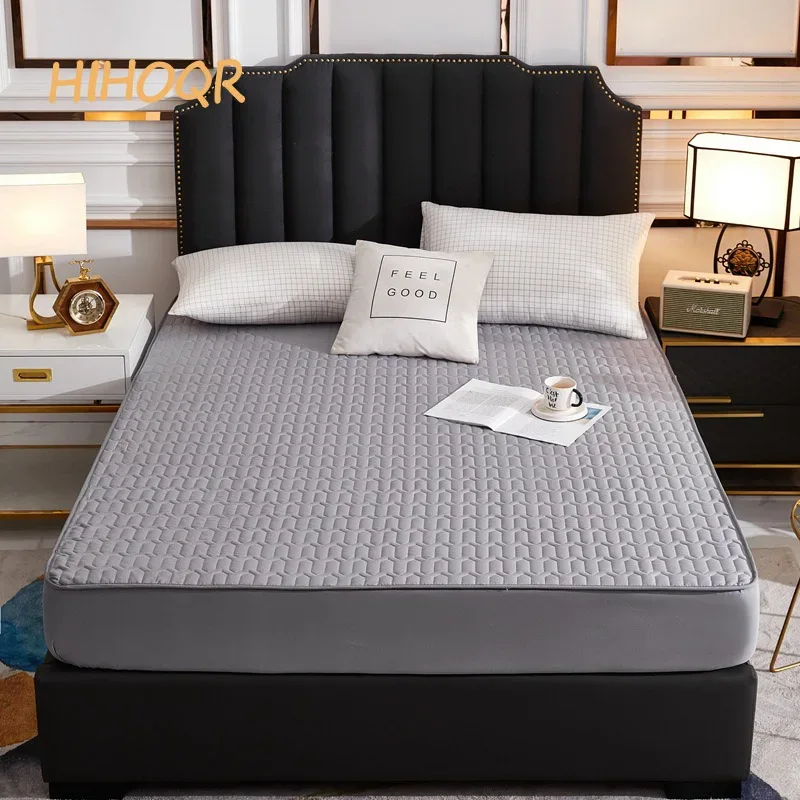 Waterproof Thicken Mattress Pad Protector Skin-Friendly Durable Fitted Sheet Bed Cover Latex Mat Cover 120x200 150x200 180x200