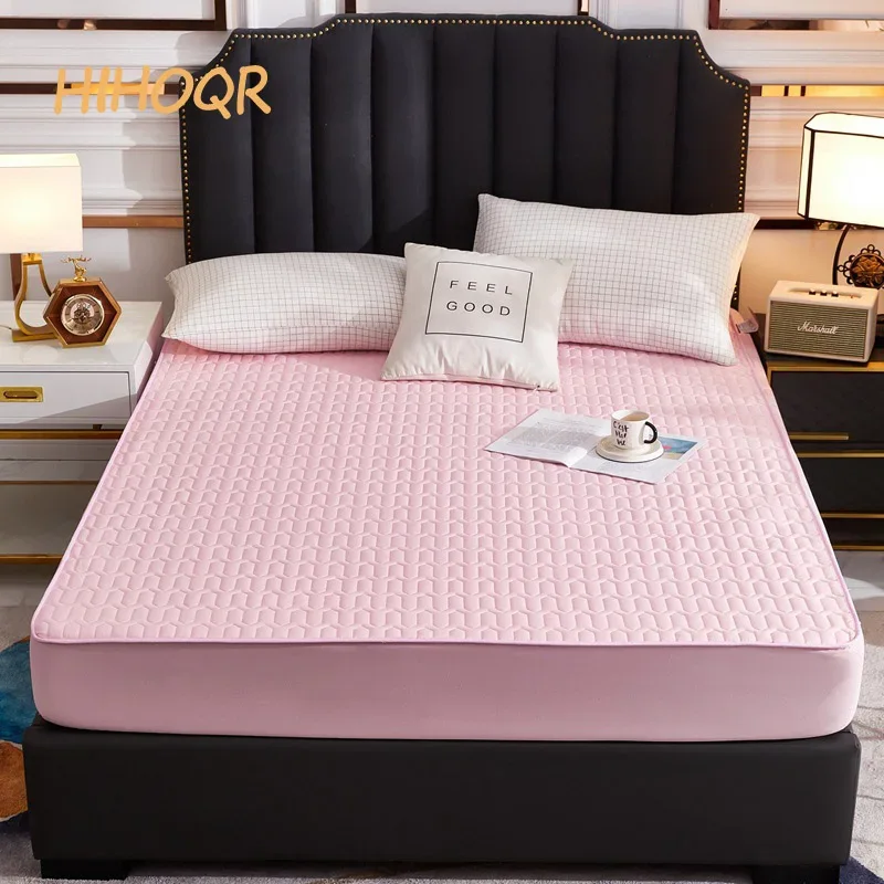 Waterproof Thicken Mattress Pad Protector Skin-Friendly Durable Fitted Sheet Bed Cover Latex Mat Cover 120x200 150x200 180x200