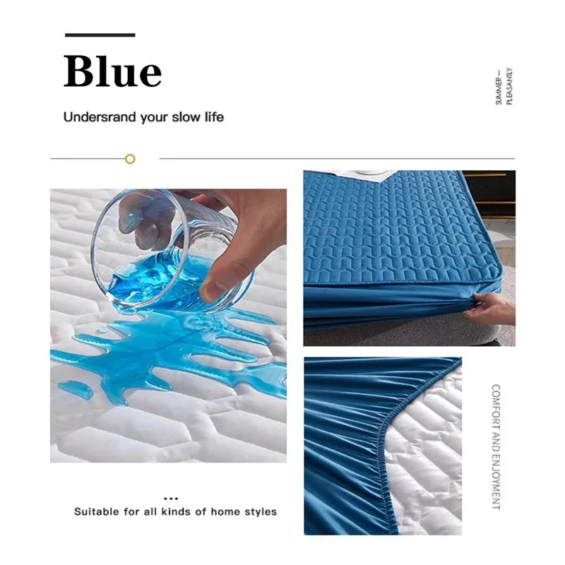 Waterproof Thicken Mattress Pad Protector Skin-Friendly Durable Fitted Sheet Bed Cover Latex Mat Cover 120x200 150x200 180x200