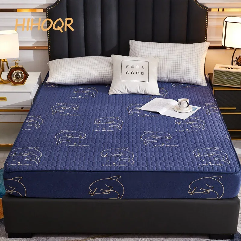 Waterproof Thicken Mattress Pad Protector Skin-Friendly Durable Fitted Sheet Bed Cover Latex Mat Cover 120x200 150x200 180x200