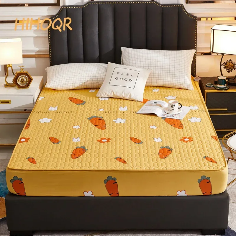 Waterproof Thicken Mattress Pad Protector Skin-Friendly Durable Fitted Sheet Bed Cover Latex Mat Cover 120x200 150x200 180x200