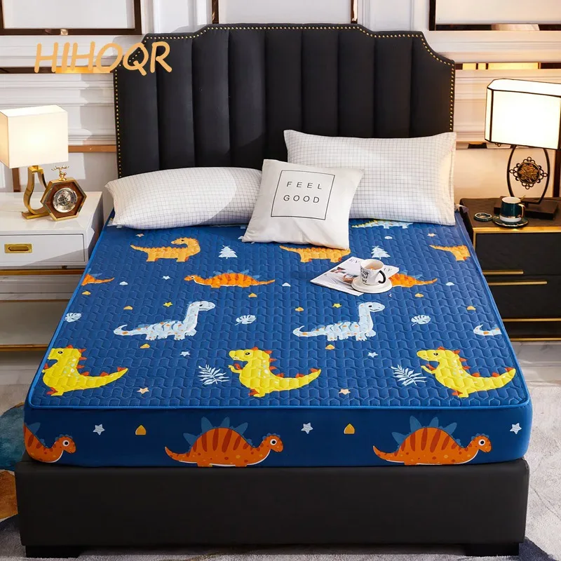 Waterproof Thicken Mattress Pad Protector Skin-Friendly Durable Fitted Sheet Bed Cover Latex Mat Cover 120x200 150x200 180x200