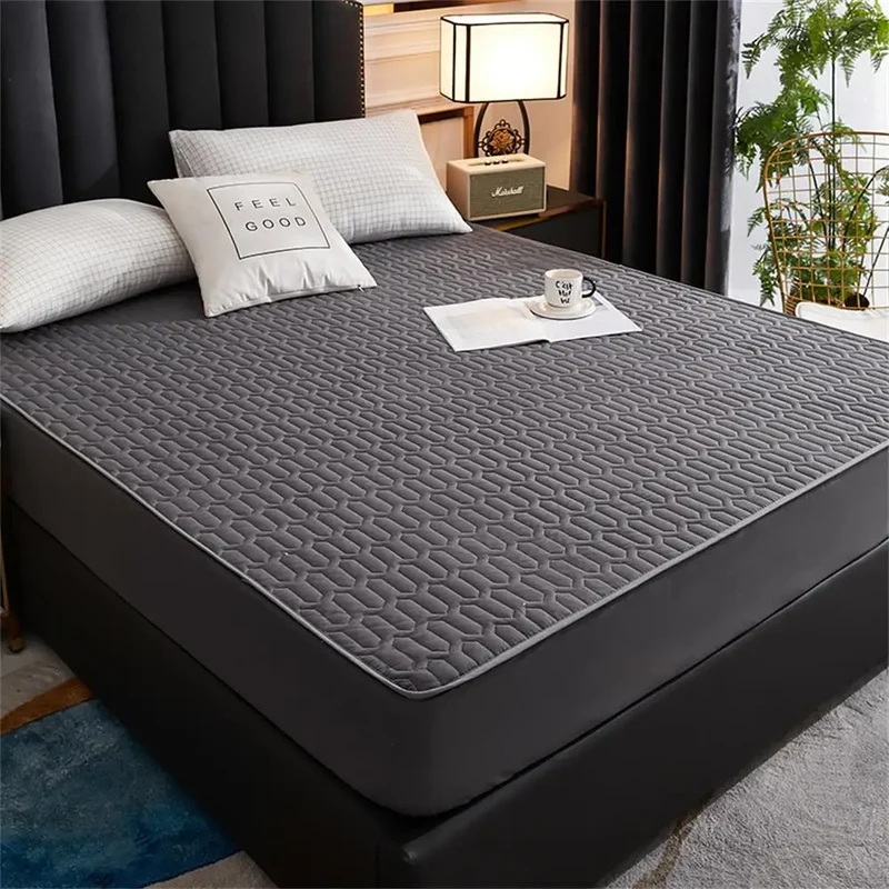 Waterproof Thicken Mattress Pad Protector Skin-Friendly Durable Fitted Sheet Bed Cover Latex Mat Cover 120x200 150x200 180x200