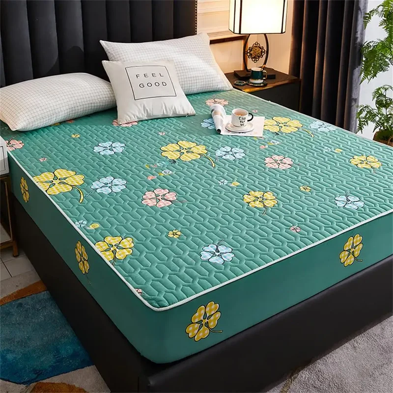 Waterproof Thicken Mattress Pad Protector Skin-Friendly Durable Fitted Sheet Bed Cover Latex Mat Cover 120x200 150x200 180x200