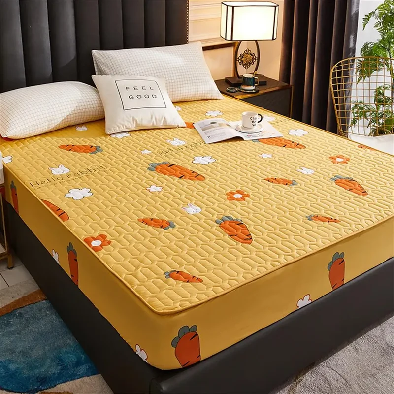 Waterproof Thicken Mattress Pad Protector Skin-Friendly Durable Fitted Sheet Bed Cover Latex Mat Cover 120x200 150x200 180x200