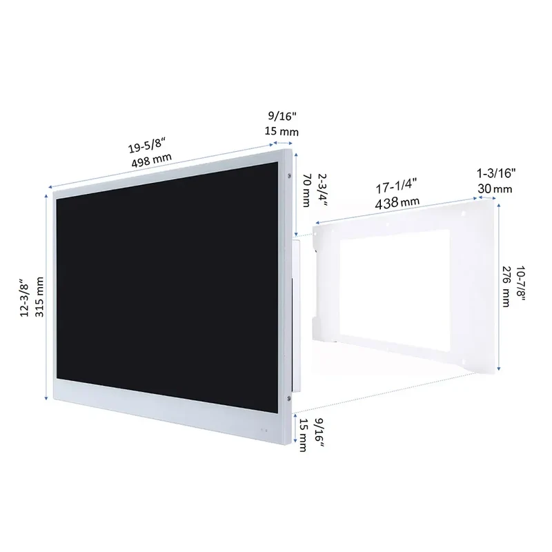 Souria 22 inches Smart Magic Mirror Waterproof TV for Bathroom Hotel DTV Tuner WiFi Bluetooth Built-in Apps Store ATSC DVB-T T2