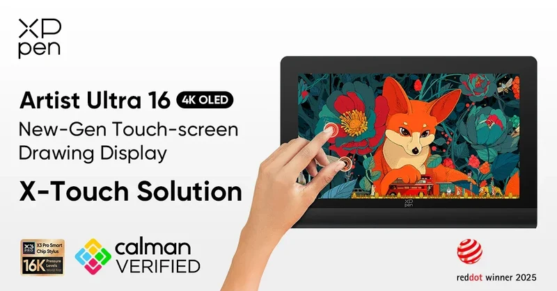 XPPen Artist Pro 19 (Gen 2) 4K Graphics Tablet Monitor with 99.8% sRGB X3 Pro Stylus 18.4 Inch Drawing Display for Windows Mac