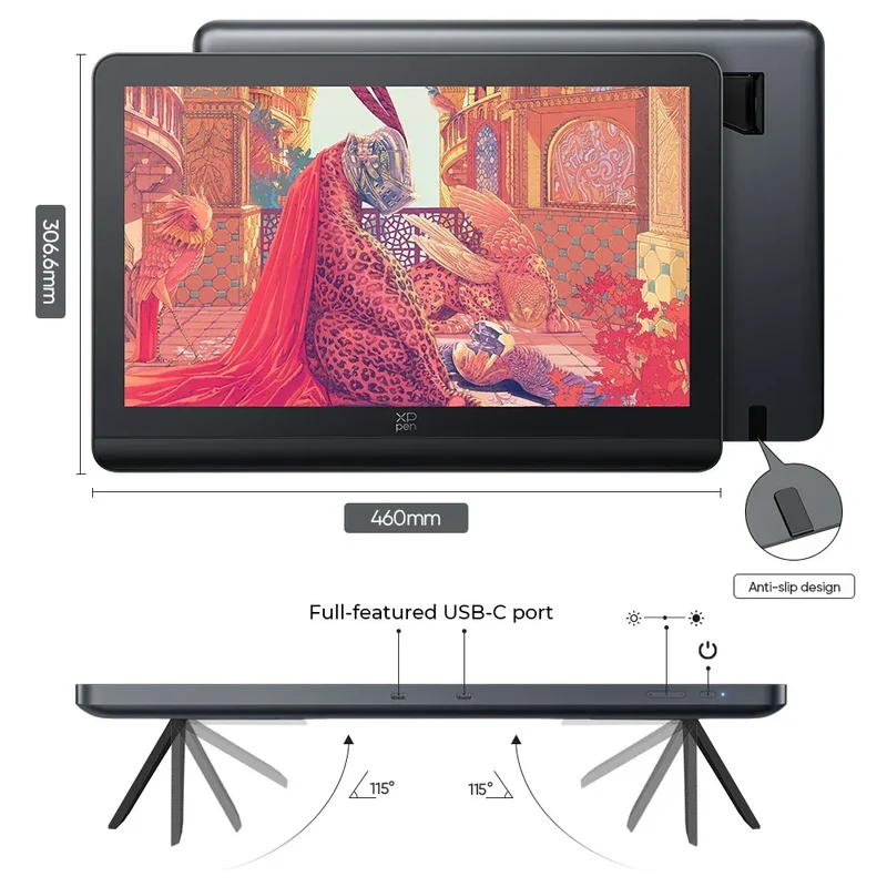 XPPen Artist Pro 19 (Gen 2) 4K Graphics Tablet Monitor with 99.8% sRGB X3 Pro Stylus 18.4 Inch Drawing Display for Windows Mac