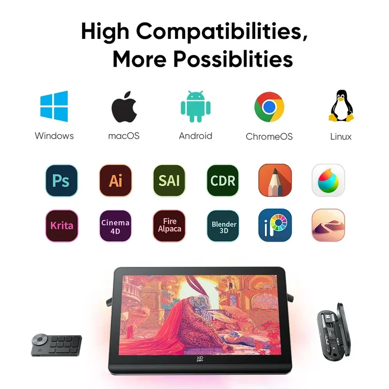 XPPen Artist Pro 19 (Gen 2) 4K Graphics Tablet Monitor with 99.8% sRGB X3 Pro Stylus 18.4 Inch Drawing Display for Windows Mac