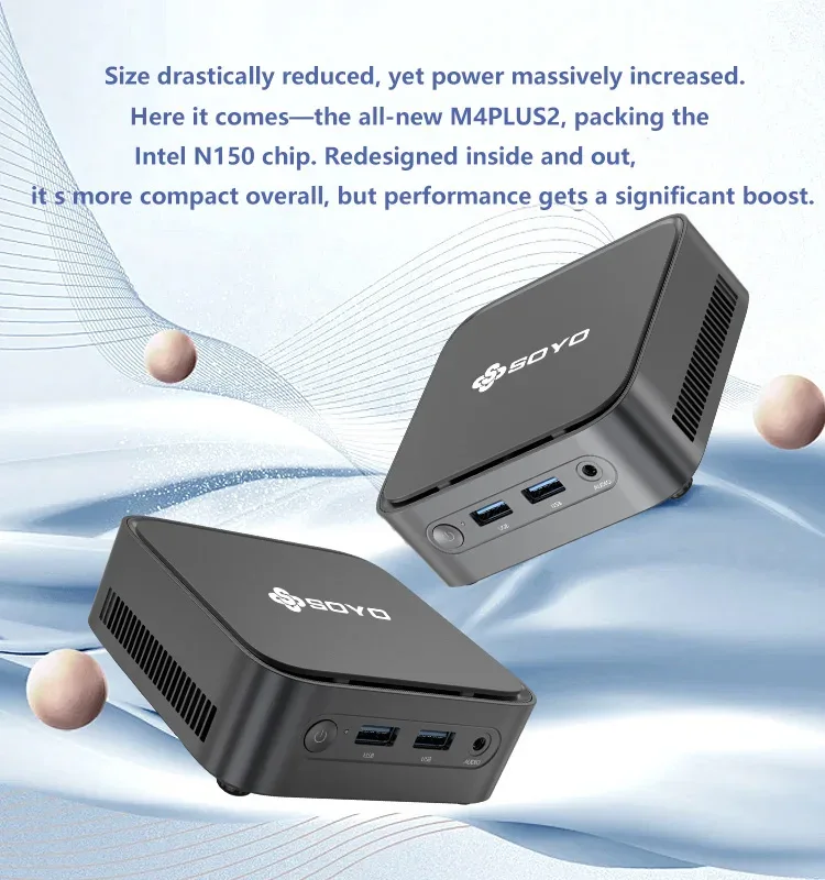 SOYO M4 PLUS2 Mini PC Intel Alder Lake N150 Windows 11 Pro Mini PC 16GB DDR4 512GB PCIe M.2 SSD WiFi 5 BT4.2 Desktop Computer