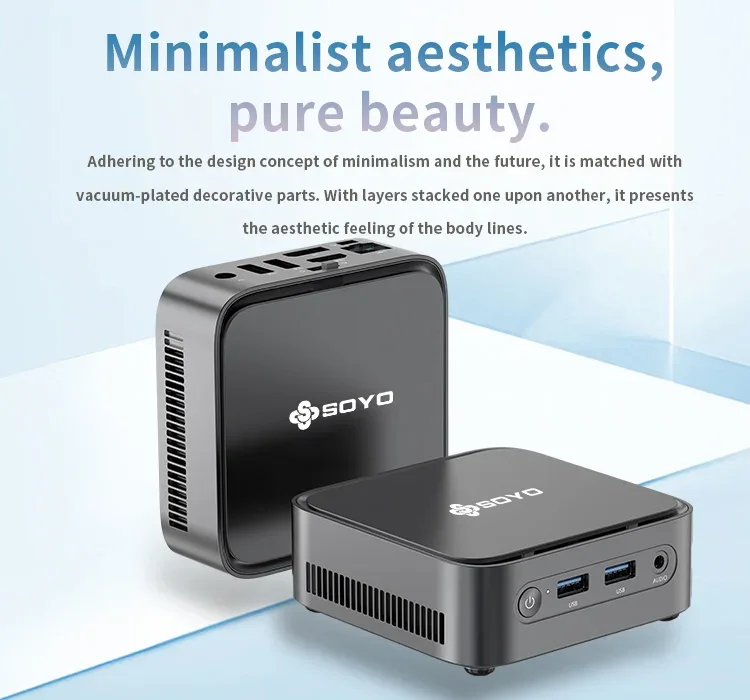 SOYO M4 PLUS2 Mini PC Intel Alder Lake N150 Windows 11 Pro Mini PC 16GB DDR4 512GB PCIe M.2 SSD WiFi 5 BT4.2 Desktop Computer