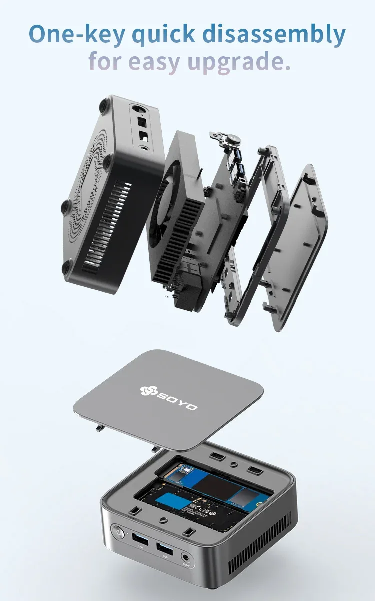 SOYO M4 PLUS2 Mini PC Intel Alder Lake N150 Windows 11 Pro Mini PC 16GB DDR4 512GB PCIe M.2 SSD WiFi 5 BT4.2 Desktop Computer