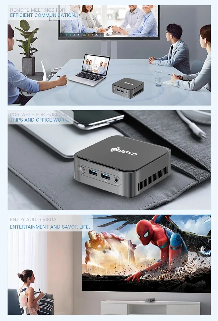 SOYO M4 PLUS2 Mini PC Intel Alder Lake N150 Windows 11 Pro Mini PC 16GB DDR4 512GB PCIe M.2 SSD WiFi 5 BT4.2 Desktop Computer