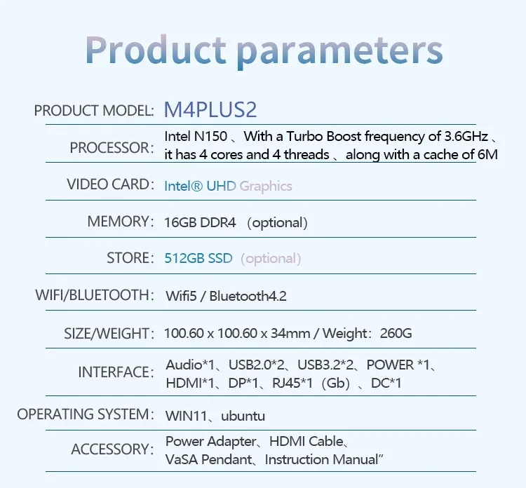 SOYO M4 PLUS2 Mini PC Intel Alder Lake N150 Windows 11 Pro Mini PC 16GB DDR4 512GB PCIe M.2 SSD WiFi 5 BT4.2 Desktop Computer