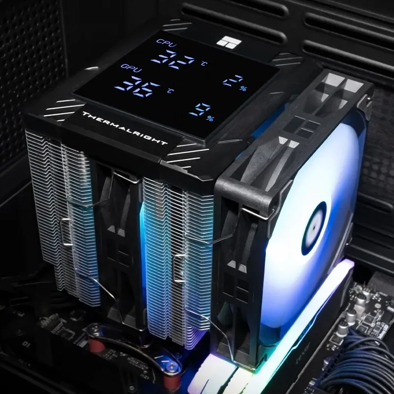 Thermalright PA 120 Digital Chassis Air Cooling Radiator，6 heat pipe/CPU/CPU simultaneous monitoring/Supports LGA1851/1700/AM5