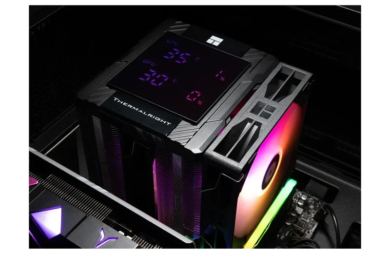 Thermalright PA 120 Digital Chassis Air Cooling Radiator，6 heat pipe/CPU/CPU simultaneous monitoring/Supports LGA1851/1700/AM5