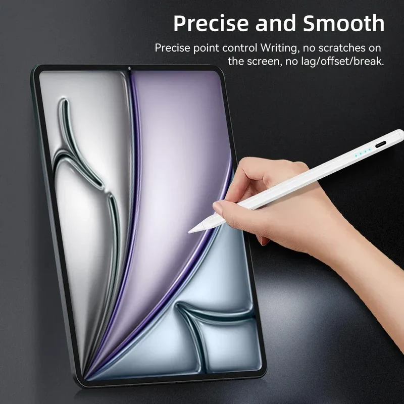 For iPad Air 6 M2 Stylus Pencil with Palm Rejection Tilt iPad Pen for 2024 iPad Pro M4 Pro 11/12.9 iPad 5/6/7/8/9/10th mini 6