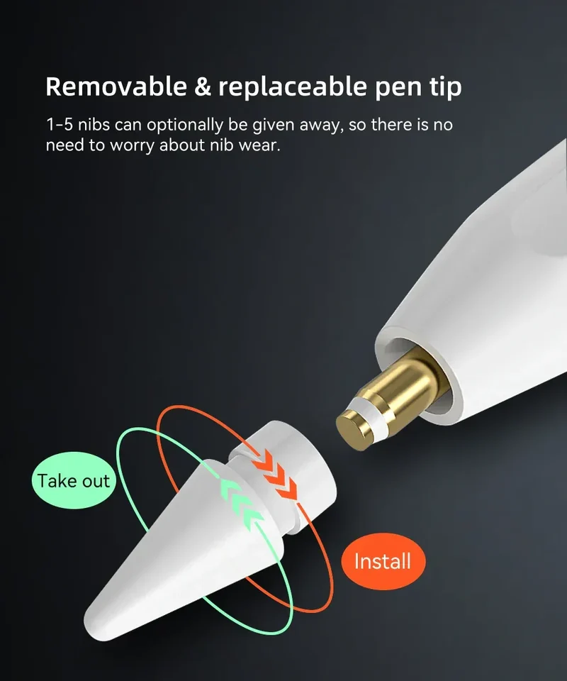 For iPad Air 6 M2 Stylus Pencil with Palm Rejection Tilt iPad Pen for 2024 iPad Pro M4 Pro 11/12.9 iPad 5/6/7/8/9/10th mini 6