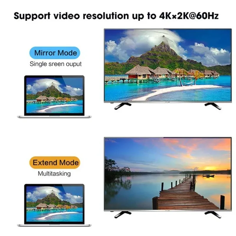 HD 4K DisplayPort To HDMI-compatible Adapter Converter DP Male To Female HDMI-compatible HDTV Adapter Video Audio PC Laptop
