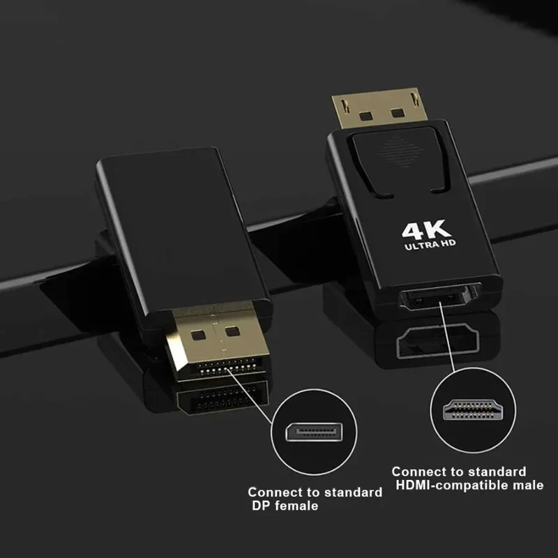HD 4K DisplayPort To HDMI-compatible Adapter Converter DP Male To Female HDMI-compatible HDTV Adapter Video Audio PC Laptop