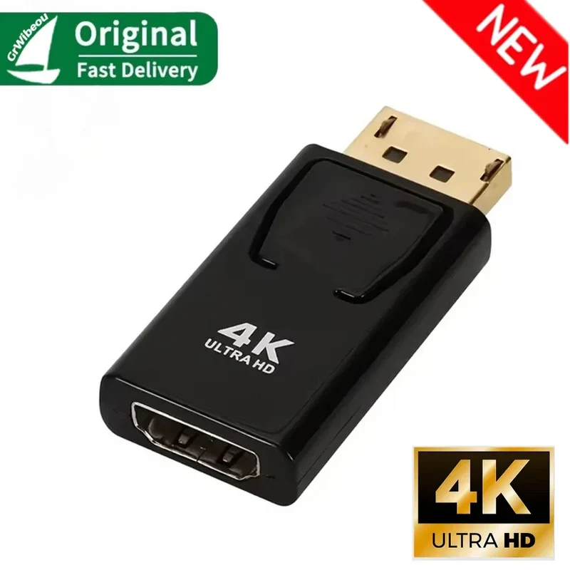 HD 4K DisplayPort To HDMI-compatible Adapter Converter DP Male To Female HDMI-compatible HDTV Adapter Video Audio PC Laptop
