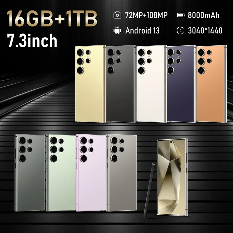 Wholesales S24 Ultra 7.4inch 512GB Telephone Unlock 4G Smartphone Android 14.0 Cell Phone S23 S24 Mobile Phones