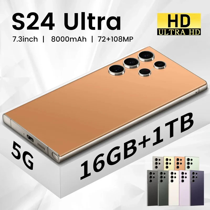 Wholesales S24 Ultra 7.4inch 512GB Telephone Unlock 4G Smartphone Android 14.0 Cell Phone S23 S24 Mobile Phones