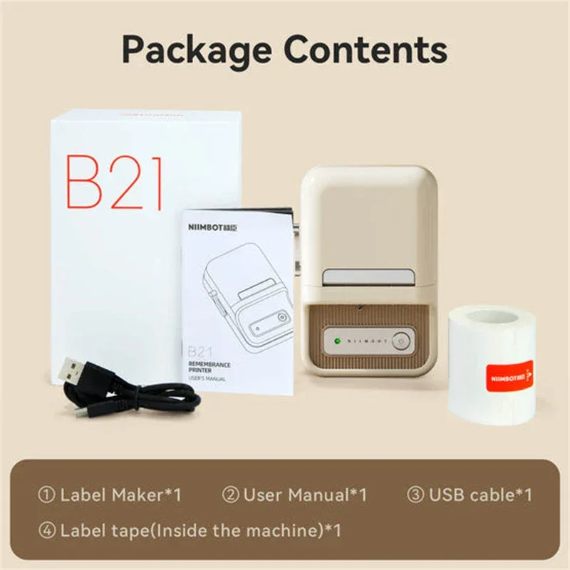 Niimbot B21 B1 Mini Portable Thermal Label Printer Office Supplies Adhesive Sticker Printers Maker Without Ink For Phone