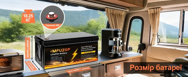 MFUZOP 12V100ah Portable Rechargeable LiFePO4 Battery Built in Smart BMS Deep Cycle 10000+ for RV Solar No VAT