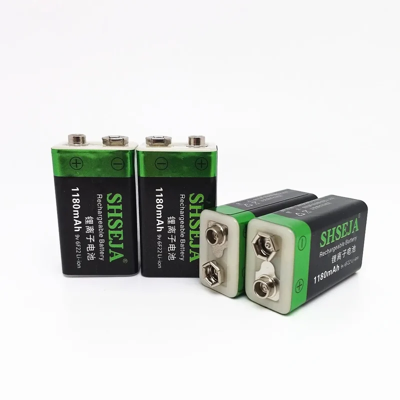 1180MAH 9v usb rechargeable battery lithium 6f22 9V li-ion batteries for multimeter Smoke alarm metal detector etc batteries