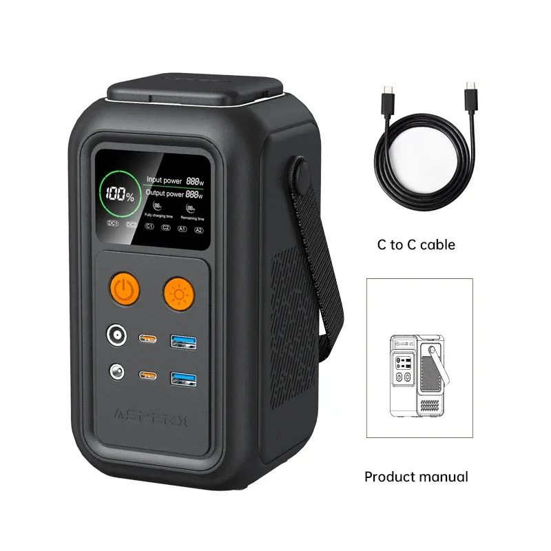 CTOLITY AXP200 AP400 Power Station 192Wh 345Wh Lifepo4 Battery for Camping Power Bank UPS Battery Backup USB TYPE-C LED Light