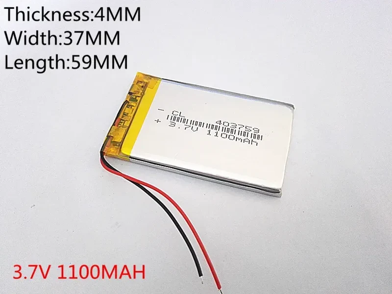 3.7V 403759 1100mAh Lithium Polymer Li-Po Rechargeable DIY Battery For Mp3 MP4 MP5 GPS mobile electronic
